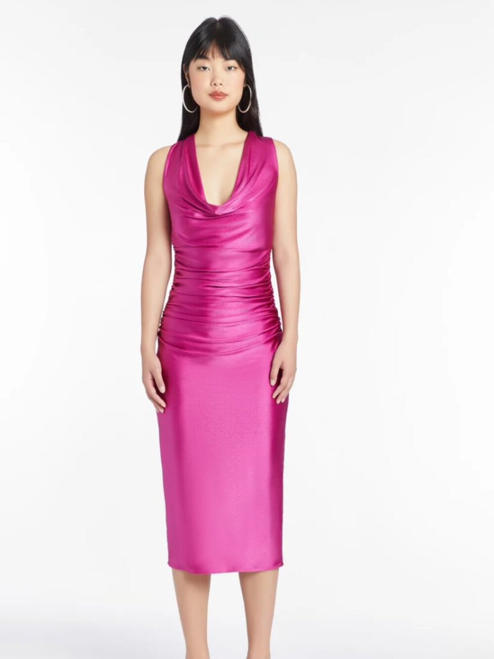 NWT AMANDA UPRICHARD kahlo dress in bold fuchsia size S
